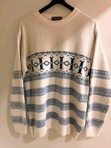 Vintage Geometric Pattern Knit Sweater