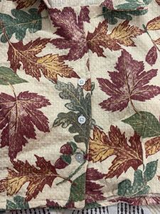 Autumn Leaf Print Button-Up Top