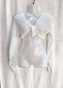 Sheer Crochet Tie-Front Top