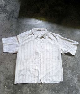 DIY Cropped Boxy Fit Light Grey Shirt