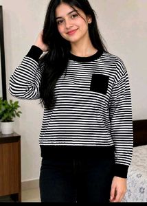 Striped Pocket Sweatshirt