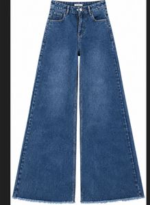 Wide Leg Blue Denim Jeans