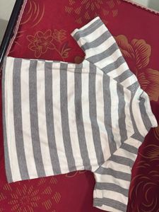 Striped Long Sleeve Turtleneck Top