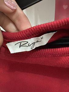 Red One Shoulder Ribbed Tank Top