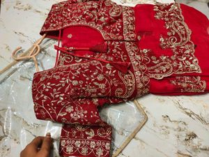Exquisite Red Embroidered Saree