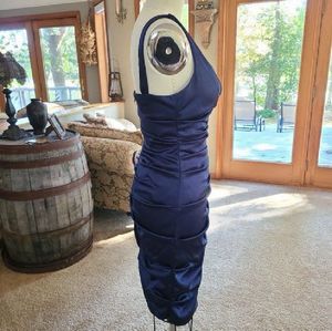 Navy Blue V-Neck Bodycon Dress