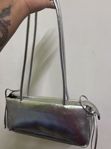 Silver Metallic Shoulder Bag