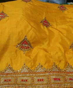 Vibrant Yellow Embroidered Saree