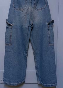Rusted Blue cargo denim , high waisted