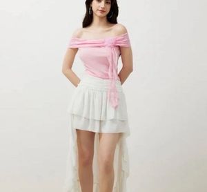 Chic Off-Shoulder Pink Top