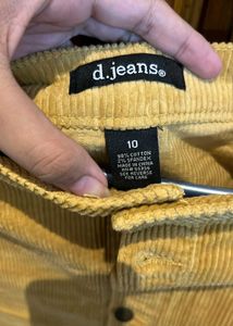 Corduroy Button-Front Skirt