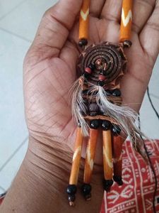 handcrafted boho tribal long pendant necklace