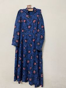 Elegant Blue Floral Maxi Dress