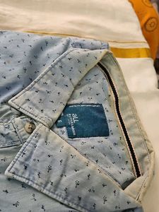 Men's Blue Printed Casual Shirt