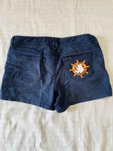 Navy Blue Denim Shorts