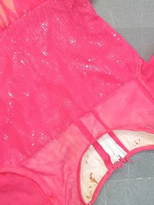 Girl's Fuchsia &amp; Peach Evening Gown party wear