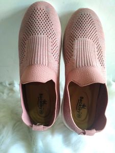 fresh branded Pink Knit Slip-On Sneakers