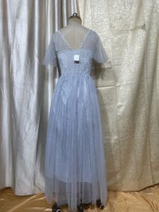 Elegant Grey Tulle Gown