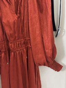 Elegant Rust Colored Midi Dress