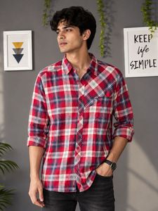Quik silver Classic Red Plaid Long Sleeve Shirt
