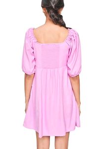 Lilac Dress Square Neck Mini
