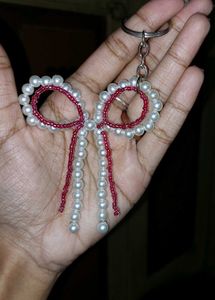 Beaded Bow Keychain