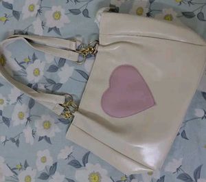 New pinteresty Chic White Tote Bag with Heart Desi