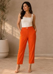 Chic Rust Solid Fit Trouser