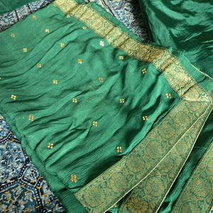 Elegant Green Silk Kurta Set