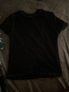 Cute Black Ribbed Top