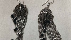 Boho Silver Tassel Earrings