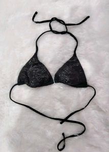 Sparkly Black Sequin Bikini Top