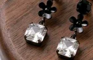 Elegant Crystal Flower Drop Earrings