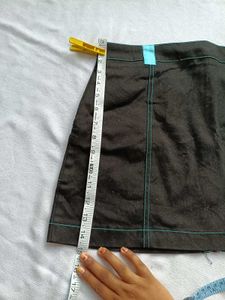 Black Mini Skirt with Contrast Stitching