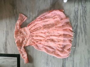 Peach Tiered Ethnic Gown