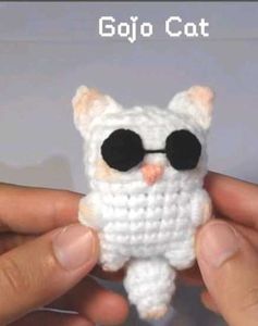 Crocheted "Gojo Cat" Amigurumi