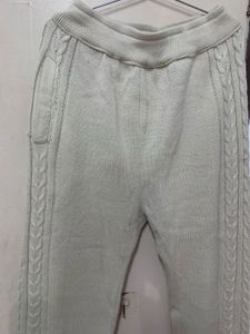 Cozy Cream Cable Knit Pants