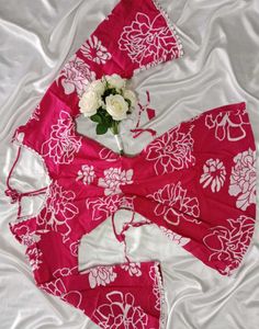 Floral Print Pink Kurti