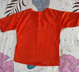 Cute Orange Popcorn Graphic Tee 🧡