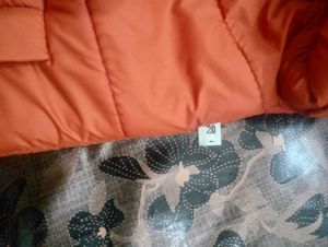Orange Puffer Jacket with Hood