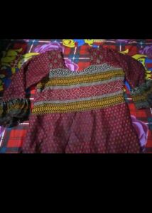Maroon Kurta Set with Intricate Print
