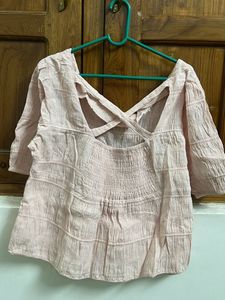 Light Pink Textured Tunic Top