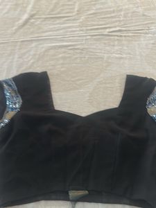 Embellished Black Saree Blouse