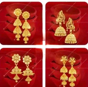 Golden Jhumka Earrings