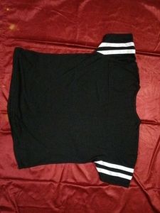 Black T-Shirt with White Stripes