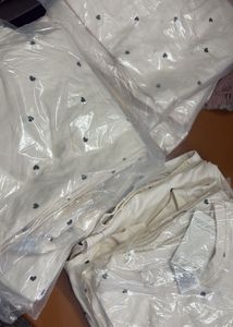 h&amp;m Cream Heart Print Pajama Set