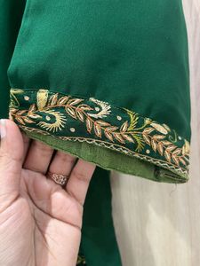 Green Embroidered Kurta Pant Set