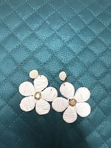 White Flower Earrings