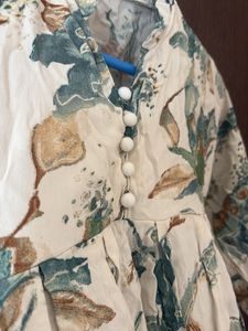 Boho Floral Print Tunic Top