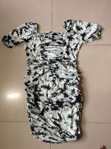 Stylish Tie-Dye Ruched Mini Dress